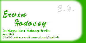 ervin hodossy business card